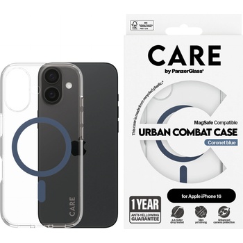 Image 1 of Panzer Гръб CARE by PanzerGlass за iPhone 16, Flagship Case Urban Combat w. Blue MagSafe