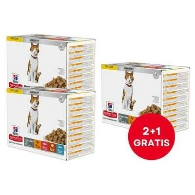 Hill's Science Plan Feline Young Adult Sterilised Cat s kuřecím s pstruhem s tuňákem s lososem 24 x 85 g