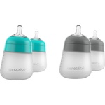 Nanobebe Комплект силиконови бутилки Nanobebe - Flexy, 150 ml, 4 броя, минт и сиви (31020) - baby
