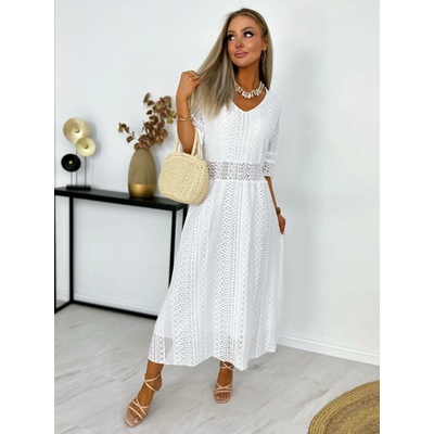 Fashionweek Krajkové šaty s podšívkou BOHO IT ESTERA Bílá