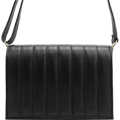 Prošívaná kožená crossbody kabelka L31179 Černá