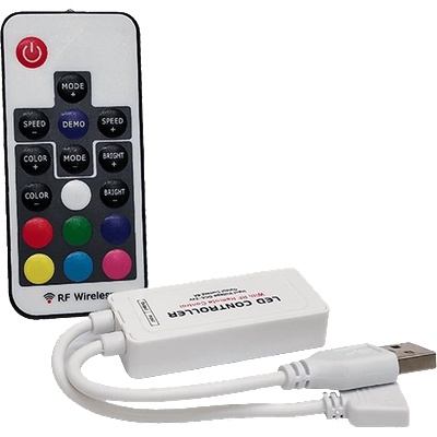 ELMARK Rf МИНИ rgb usb led КОНТРОЛЕР С ДИСТАНЦИОННО (99leddimmer5v2)