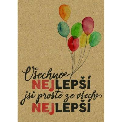 Baloušek BeBechy - přání Nejlepší, A6, kraftový papír