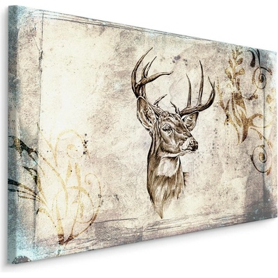MyBestHome BOX Plátno Jelen Ve Stylu Vintage Varianta: 100x70