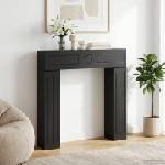 vidaXL Рамка за камина Черно 102 x 18 x 100, 5 см Инженерна дървесина (8006607)