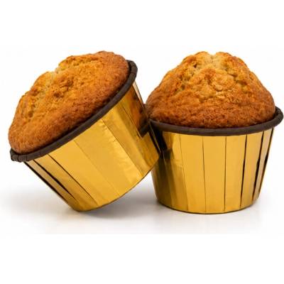 Cake Star Alobalové pevné košíčky na muffiny zlaté s hnědým vnitřkem (50 ks)