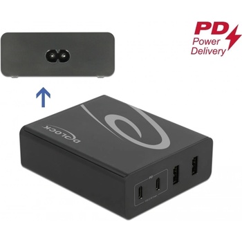 Delock USB зарядно устройство 2 бр. USB Type-C PD + 2 бр. USB Type A със 112 W