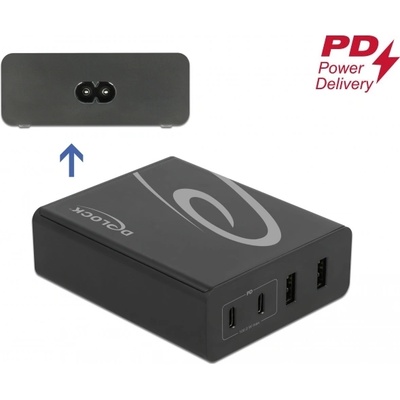 Delock USB зарядно устройство 2 бр. USB Type-C PD + 2 бр. USB Type A със 112 W
