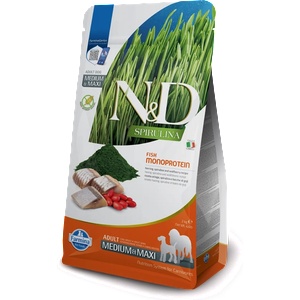 N&D N&D Spirulina Herring & Wolfberry Adult Medium & Maxi със спирулина и херинга за кучета над 1г. от средни и едри породи 7kg