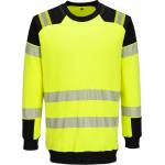 Portwest hi-vis modaflame pw3 fr707 / Светлоотразителен огнеупорен антистатичен суитшърт - hv жълто/черно m (fr707ybrm)