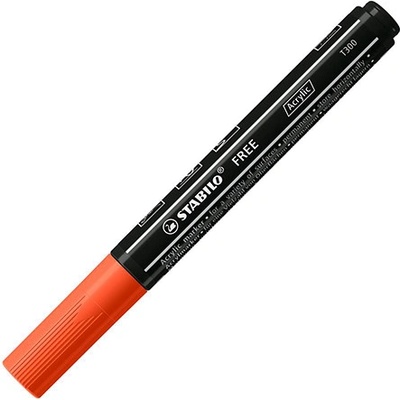 Stabilo Free Acrylic T300 kulatý hrot 2-3 mm světle červený 452881