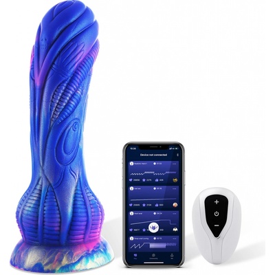 HiSmith Wildolo Silicone Vibrating Monster Dildo with App Blue Purple 24 cm