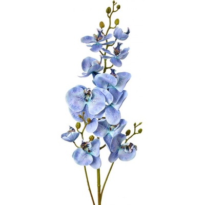 Umělá rostlina modrofialová rozkvetlá orchidej – 116 cm