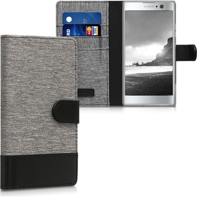 kwmobile flipové pouzdro Sony Xperia XA2 šedá / černá – Hledejceny.cz