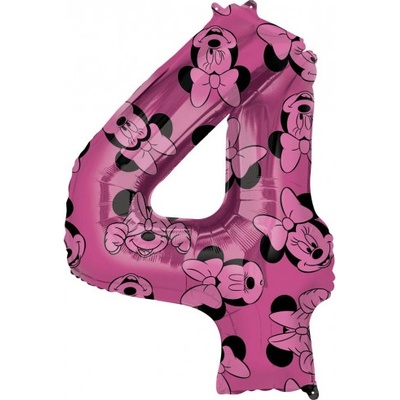 Amscan Fóliový balón číslo 4 Minnie Mouse 66 cm