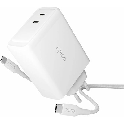 Sieťová nabíjačka Epico 100W GaN + 2m kábel USB-C - biela