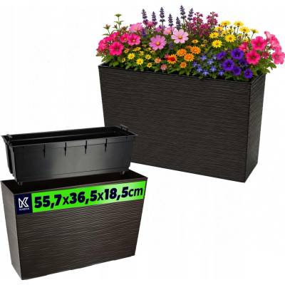 Kadax Květináč 56 x 19 x 36 cm plast béžový