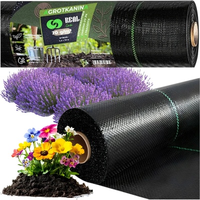 Real Home Agrotextilie 70g 1,6m x 50m Černá UV agrotextilní rohož proti plevelům
