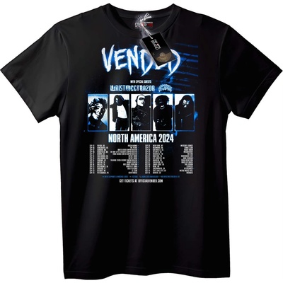 NOONEBRAND Тениска Vend Обиколка 2024 Северна Америка - 6XL, Black