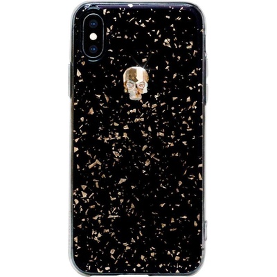 Bling My Thing TPU Treasure Gold Skull Swarovski - силиконов (TPU) калъф с череп от кристали Сваровски за iPhone XS, iPhone X (черен)