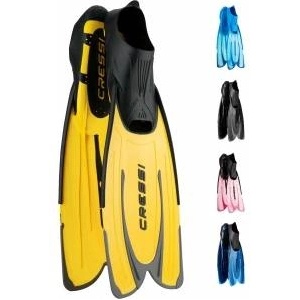 Cressi-Sub Cressi Agua Fins Swimming Fins - Adjustable Foot Section for Diving - Ergonomic Short Fins Adults & Children - Durable Fin Material - Yellow - 37/38 - CA206343