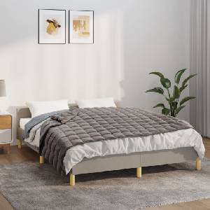 vidaXL Утежнено одеяло сиво 135x200 см 6 кг плат (3154831)