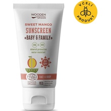 WoodenSpoon Wooden Spoon opalovací tělové mléko Mango Baby & Family SPF50 150 ml