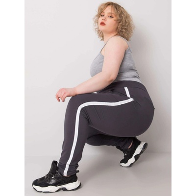 Basic Feel Good Dámske tepláky Plus Size RV-DR-6643.95 Šedá - tmavo