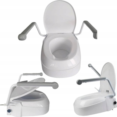 Mobilex 301703 Nadstavec na WC s poklopom a opierkami, výška 6-10-15cm, nosnosť 120kg