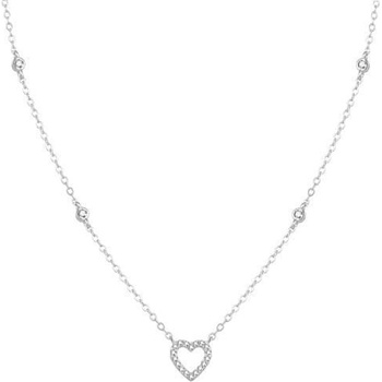 Beneto Nežný strieborný náhrdelník so srdiečkom AGS1040 / 47