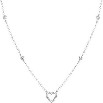 Beneto Nežný strieborný náhrdelník so srdiečkom AGS1040 / 47