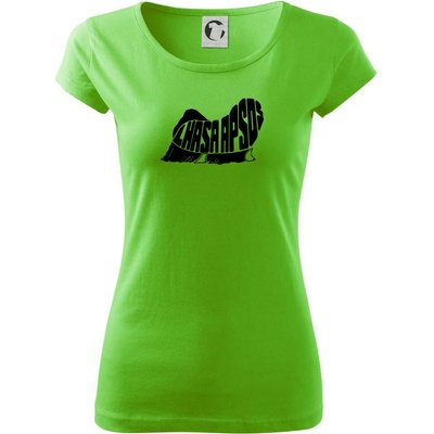 Lhasa Apso nápis v tele Dámske tričko Pure Apple Green
