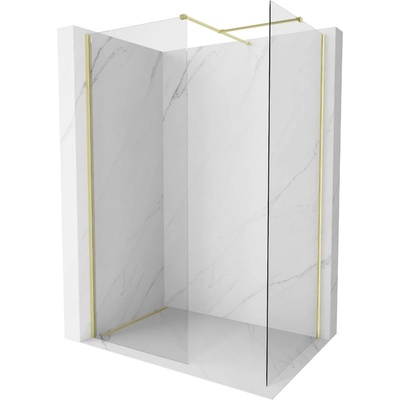 Mexen Kioto-X душ стена Walk-in 160 x 120 cm, прозрачна 10 mm, златна четкована - 800-160-202-55-00-120-X (800-160-202-55-00-120-X)