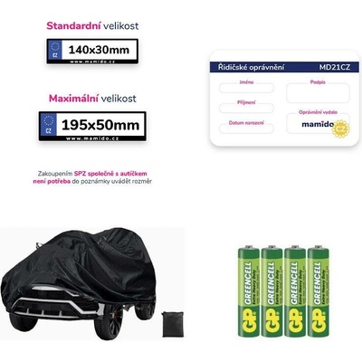 Mamido Základní sada 4v1 pro elektrické autíčko velikost M AAA SPZ