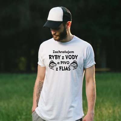 Vtipné tričko záchranár piva biele