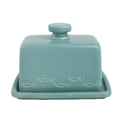 T&G WoodWare Nádoba na máslo Ocean keramika zeleno modrá 15 x 11 x 10 cm