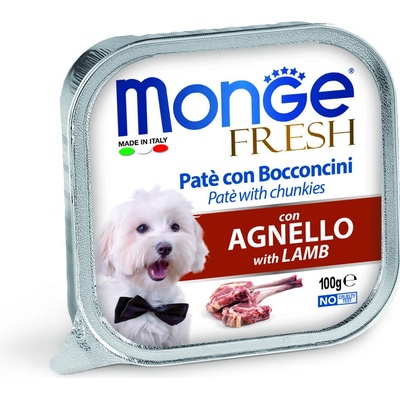 Monge Adult Dog Fresh paté s kúskami mäsa jahňa 100 g