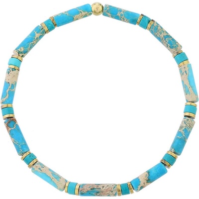 Manoki Luxusní pánský náramek Antonio Gold tyrkys, jaspis a zlatý hematit BA1195GN/21 Tyrkysová 21 cm