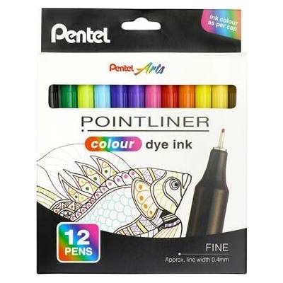 Pentel Pointliner 12 rôznych farieb S40-12