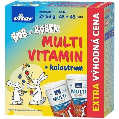 Vitar Multivitamin + Kolostrum Bob a Bobek 2 x 45 tabliet