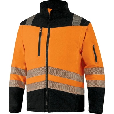 Delta Plus SOCCIAHV reflexná softshellová bunda 2v1 fluorescenčno oranžová/čierna