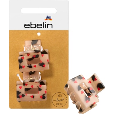 Ebelin Midi sponky do vlasů se srdíčky 2 ks