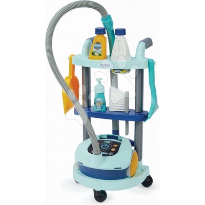 Écoiffier Úklidový vozík s 8 doplňky a vysavačem Vacuum Trolley Clean Home s 8 doplňky