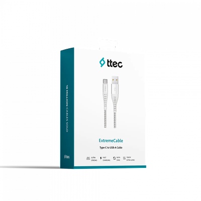 Ttec Кабел ttec ExtremeCable Charge / Data Cable , Type-C , 150 cm -Spce Grey