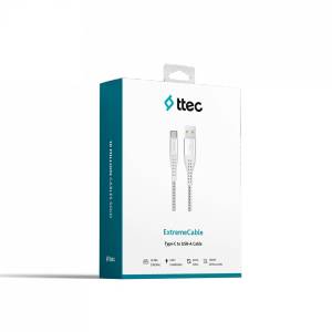 Ttec Кабел ttec ExtremeCable Charge / Data Cable, Type-C, 150 cm -Spce Grey