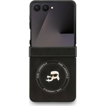 KARL LAGERFELD MagSafe Калъф за Samsung Z Flip 7, Karl Lagerfeld Karl&Choupette Pins Case, Черен (KLHMZF7PSMLRKCK)
