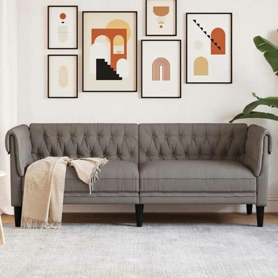 vidaXL Chesterfield pohovka 3místná taupe textil 11461.372561