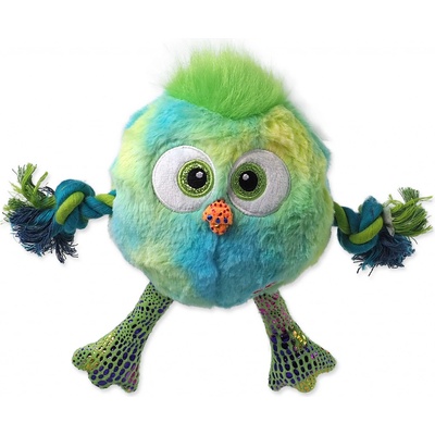 Dog Fantasy Monsters kuře modré s provazy a uzly pískací 15 cm
