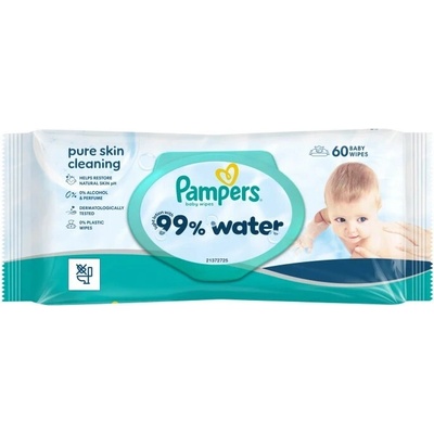 Pampers vlhčené obrúsky 99 % water 60 ks