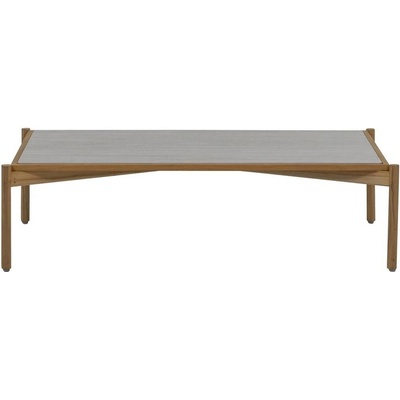 Apple Bee Konferenční stolek St.Lucia 128x70x35 cm, rám teak, deska keramika Travertino White – Hledejceny.cz